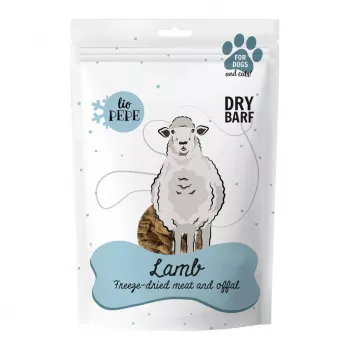 Lio Pepe Lamb XL liķēti jēra gabali suņiem 90 g — vienas sastāvdaļas kārumi