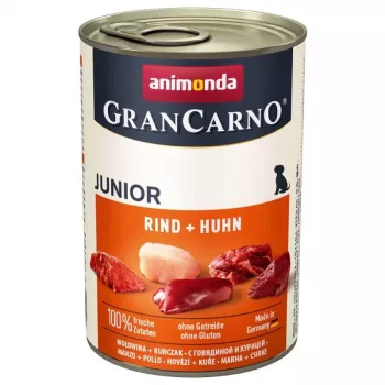 Slapjā suņu barība Animonda GranCarno Original Junior Liellops & Vistas gaļa, 400 g kārba, augšanas periodam, bez lipekļa un sojas