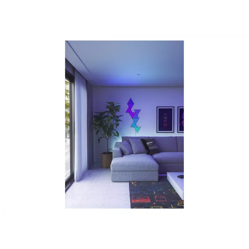 Nanoleaf Shapes Ultra Black Triangles Starter Kit NL47-0102TW-9PK — viedās sienas gaismas paneļi