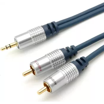 Audio kabelis ShiverPeaks SP30832-5 5m 3.5mm līdz 2x RCA zils hroms
