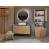 Vannas istabas skapis Top e Shop NEL 2K DK ANT/ART KP — Grafīts/Ozols, brīvi stāvošs, 600×300×1740 mm, 3 plaukti