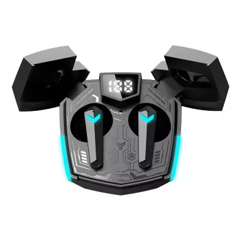 Canyon GTWS-2 Bezvadu Spēļu Austiņas Ar Ausu Āķi USB Type-C Bluetooth Lādēšanas Stacijā Melnā Krāsā (CND-GTWS2B)