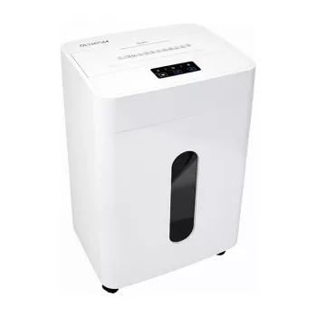 Papīra smalcinātājs Olympia MC 2508 S — 8 lapu šķērsgriezuma smalcinātājs, balts