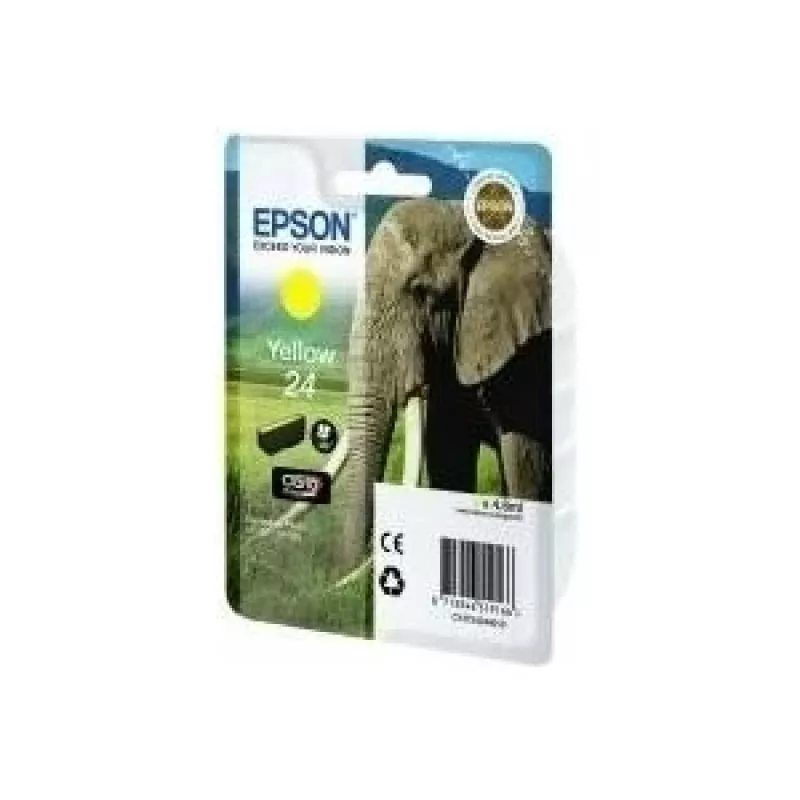 Epson Elephant Singlepack Yellow 24 Claria Photo HD Tinte, Dzeltena, Pigmenta tinte, 1 gab.
