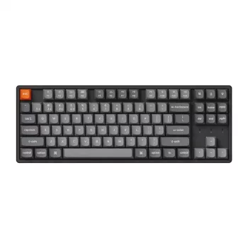 Keychron K8 Max bezvadu mehāniskā tastatūra, universāla, USB RF Bluetooth, melna, 87 taustiņi, RGB LED
