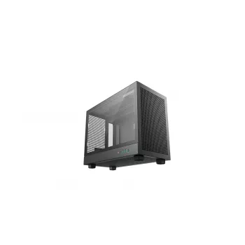 Datora korpuss DeepCool CH160 PLUS Small Form Factor SFF ATX/mATX, rūdīts stikls, USB-C, melns