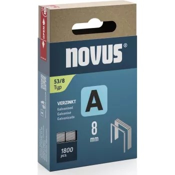 Skavu papildinājumi NOVUS A Typ 53 8 mm, iepakojumā 1800 gab., smagajiem skavotājiem