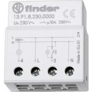 Finder impulsa slēdzis virs-/iegremdējamai montāžai 1 gab. 13.91.8.230.0000 1 normāli atvērts kontakts 230 V/AC 10 A 2300 VA