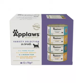 APPLAWS Variety selection multipack in broth - slapjā barība kaķiem - 12x70g