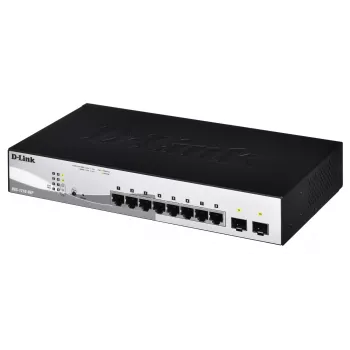 D-Link DGS-1210-08P/E L2 viedais slēdzis, 8 porti Gigabit Ethernet ar PoE, melns