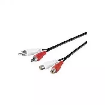 Microconnect AUDCH5 audio pagarinātāja kabelis 5 m 2 x RCA melns