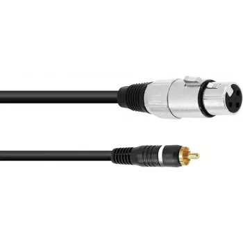 Audio adaptera kabelis Omnitronic 30224028 — 1x RCA spraudnis uz 1x 3-pin XLR ligzdu, 2,00 m, melns