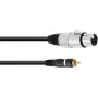Audio adaptera kabelis Omnitronic 30224028 — 1x RCA spraudnis uz 1x 3-pin XLR ligzdu, 2,00 m, melns