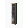 Vitrīnas skapis Cama Meble VIGO 180 sienas stikla vitrīna 1800×400×300 mm melns/wotan ozols