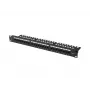 LANBERG 24 portu CAT.6A UTP kārbu panelis 1U 19 inch ar kabeļu organizētāju melns
