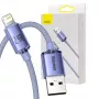 Baseus Crystal Shine kabelis USB uz Lightning, 2.4A, 2m (violets)