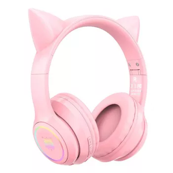 ONIKUMA B90 Pink spēļu austiņas ar Bluetooth 5.0 un RGB apgaismojumu