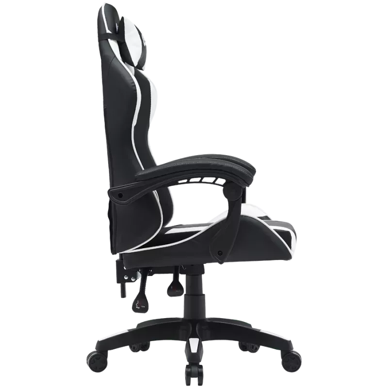 Spēļu krēsls CANYON Core SGCH2 — melns/balts, ergonomisks, regulējams augstums
