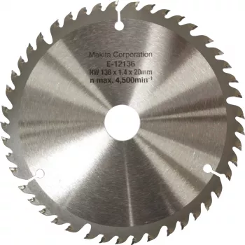 Ripzāģa asmens EFFICUT E-12136, Ø 136mm, 45Z (caurums 20mm, akumulatora zāģiem)