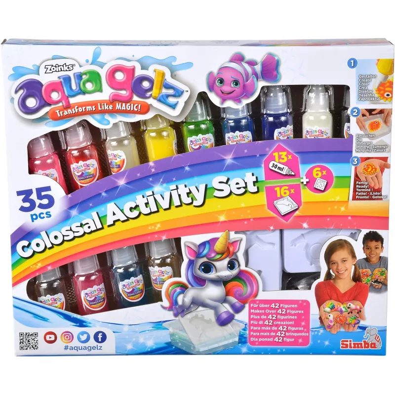 Ūdens bāzes gēls radošai rotaļai SIMBA Crafts Simba Aqua Gelz Colossal Set 106322566