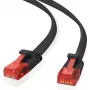 helos Ultra Flat Slim Cat 6 Ethernet kabelis, 5,0 m, melns