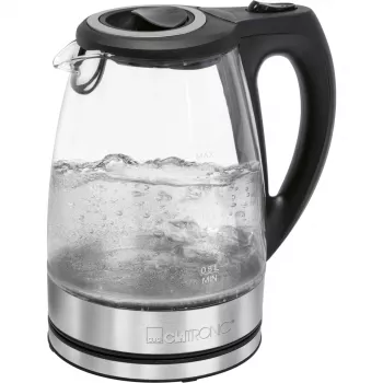 Elektriskā tējkanna CLATRONIC WKS 3744 G — 1,7 L, 2200 W, nerūsējošais tērauds/plastmasa, ūdens līmeņa indikators