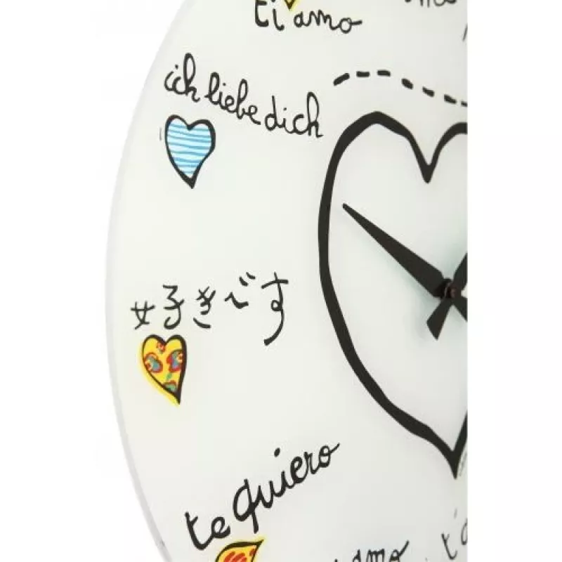 NeXtime klok 8030 Loving You, Ø43 cm, sienas, Balts/Daudzkrāsains