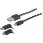 USB kabelis S/CONN 14-15025 USB 2.0 1 m Melns