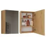 Sienas skapis vannas istabai POLA 1DL ARTISAN — ozola krāsas rāmis, 400×220×600 mm, 3 plaukti