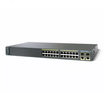 Pārvaldāms L2 Fast Ethernet PoE slēdzis Cisco C2960-24LC-S — 24x 10/100 RJ-45, PoE, 1U, Atjaunots