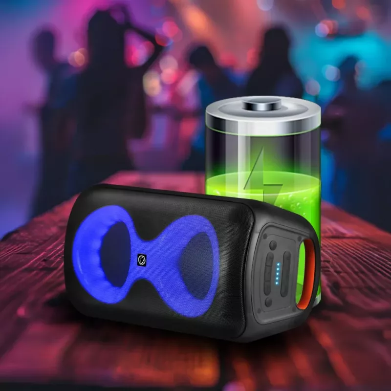 Pārnēsājams mūzikas centrs MANTA SPK0401B100 Bluetooth skaļrunis, 100 W maksimālā jauda, FM radio, karaoke, iebūvēts akumulators, X-BASS