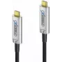 USB kabelis FiberX FX-I600-010 10m USB 3.2 Gen 1 USB C melns sudrabs