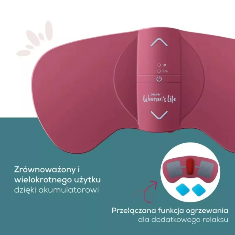 Menstruālais masieris Beurer EM 50 Berry — elektrisks sāpju mazinātājs menstruāciju laikā