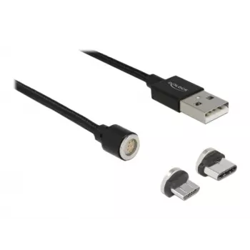 USB kabelis DeLOCK 85723 USB 2.0 1.1m USB A USB C/Micro-USB B Melns