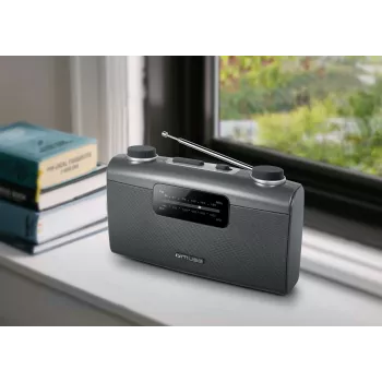 Pārnēsājamais radio Muse M-058 R — AM/FM, skaļuma regulators, baterijas vai 230V tīkls, melns/pelēks