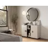 Kumode Cama Meble SOHO 120×41×80 cm — smilškrāsas fasādes, melns rāmis