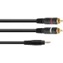 Adaptera kabelis Omnitronic 3,5 mm ligzda uz 2×RCA, 1,5 m, modelis 30225151