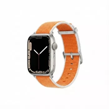 Nomaiņas siksniņa GUAN Premium Pro Apple Watch — Oranža/Balta — Piemērota 38/40/41/42 mm