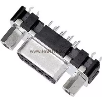 D-Sub savienotājs Harting 09 66 251 6512, 15-pin lodēšanai, 180° orientācija