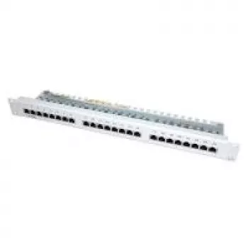 VALUE Cat.5e 48,30cm (19 inch)-Patchpanel, 24P, Ekranēts, Gaiši Pelēks (26.99.0329)