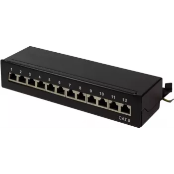 LogiLink Sadales panelis 19 inch skapim Cat6 STP 16 porti Pelēks