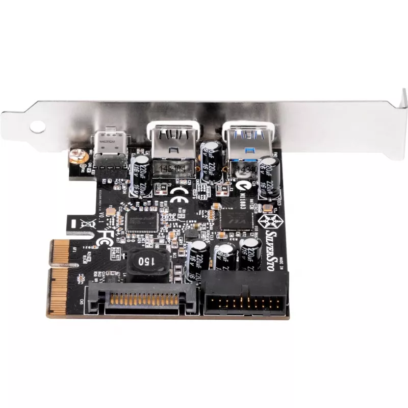 SilverStone ECU05 - USB adapter - PCIe 2.0 x2 Low Profile - USB 3.1 Type C x 1 + USB 3.0 x 2 + USB 3.0 (iekšējais) x 2 (SST-ECU05)