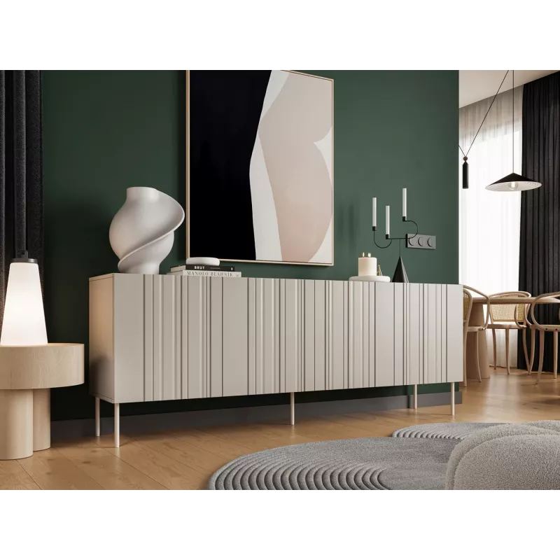 Kumode Cama Meble ISLA 2000x400x750 mm, matēts smilškrāsas, skaidu plātnes korpuss