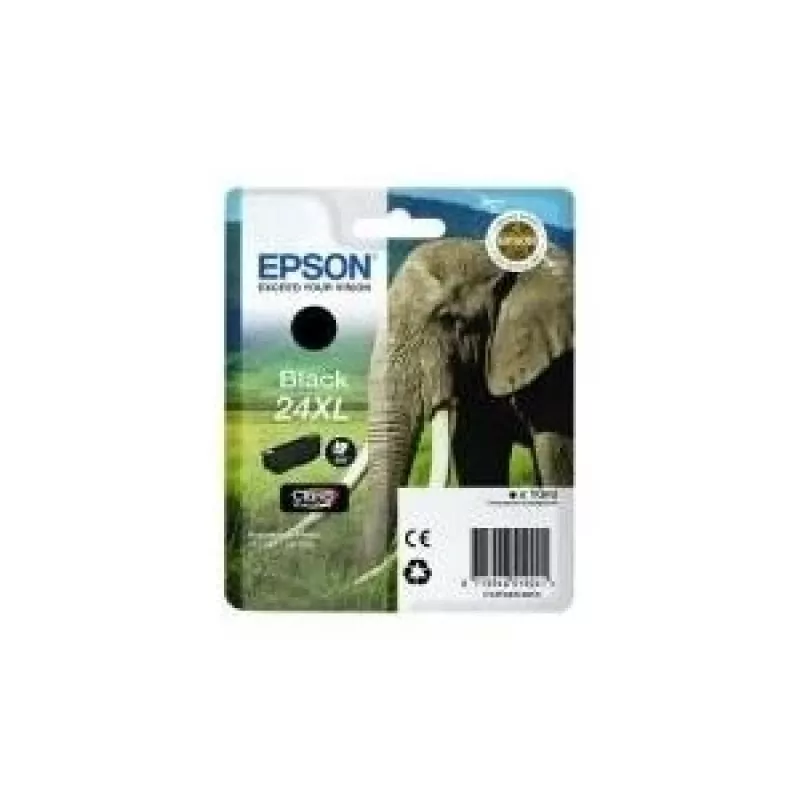 Epson Elephant Singlepack Black 24XL Claria Photo HD Tinte, Melna, Pigmenta tinte, 1 gab.