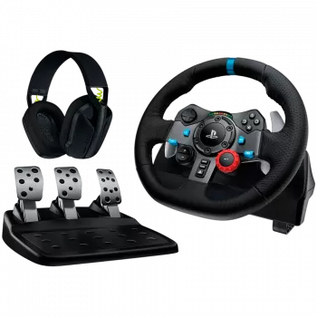 LOGITECH G29 EU + G435 Black Gaming Controller Aluminium Black USB Stūre + pedāļi + austiņas PC