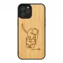 Telefona maciņš man and wood iPhone 12 / 12 Pro — kaķis ar sarkano zivi