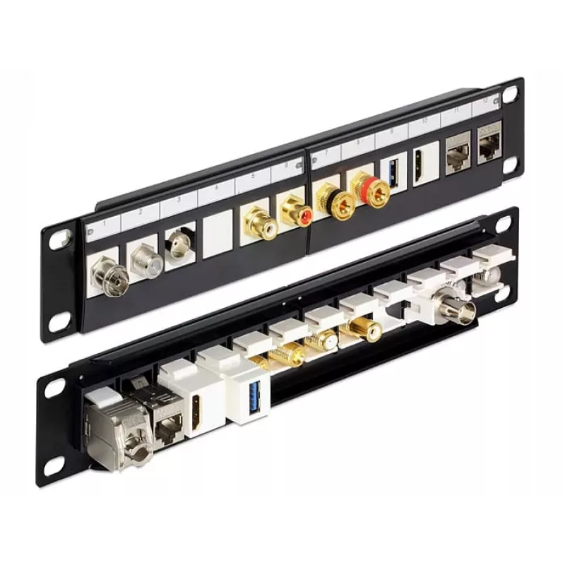 Patch Panel DeLOCK 43259 10 inch 12x Keystone melns