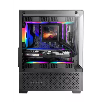 Mini Tornis PC korpuss TACENS Mars Gaming MC-SE2 — Mini-ITX / Micro-ATX, melns, sānu logs, barošanas bloks apakšā, atbalsta 2x2.5 collu + 1x3.5 collu