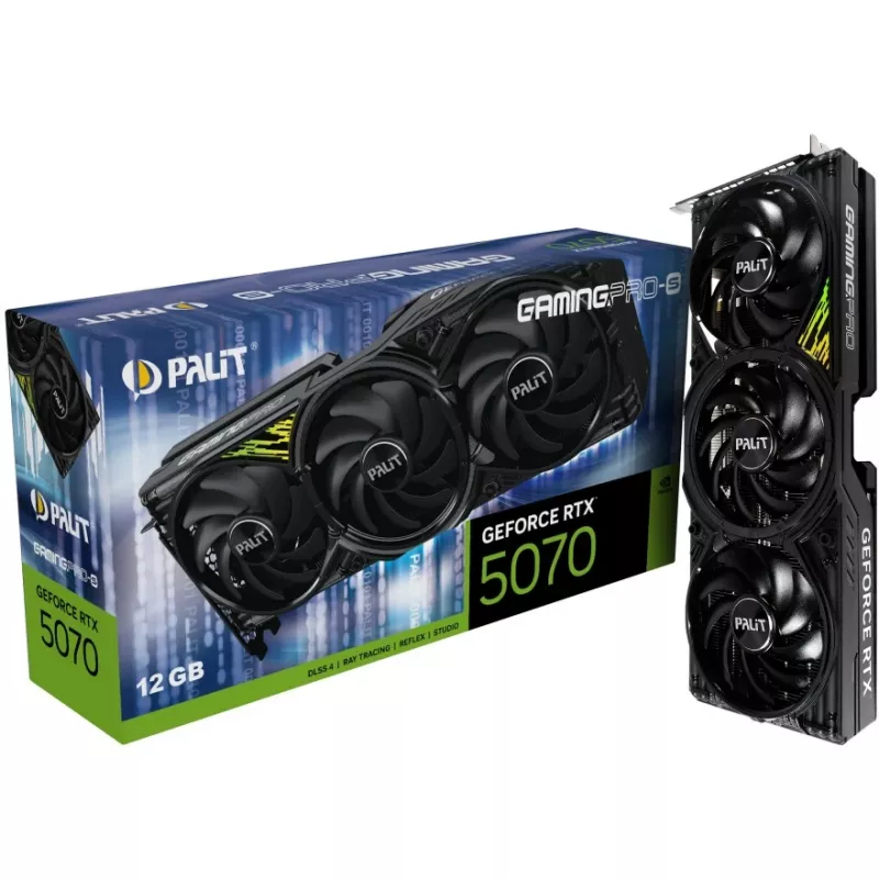 Grafikas karte PALIT GeForce RTX 5070 Ti — 16 GB GDDR7, PCIe 5.0, 256-bit, 3xDP 1xHDMI, 300W