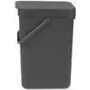 brabantia Atkritumu tvertne Black & Go 12 l pelēka (109805)